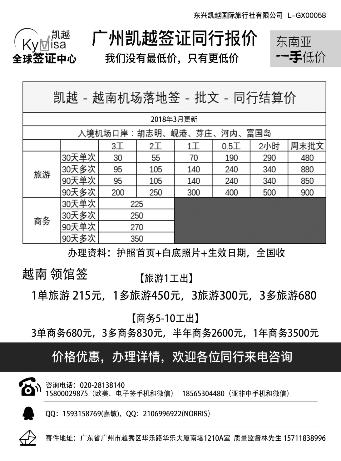 B019  广州凯越签证——各国签证一手送签11045｝