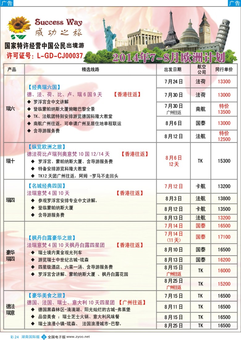 BC024广州成功之旅－欧洲、美洲、南美计划