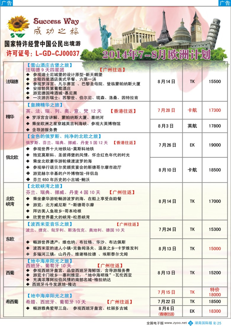 BC025广州成功之旅－欧洲、美洲、南美计划