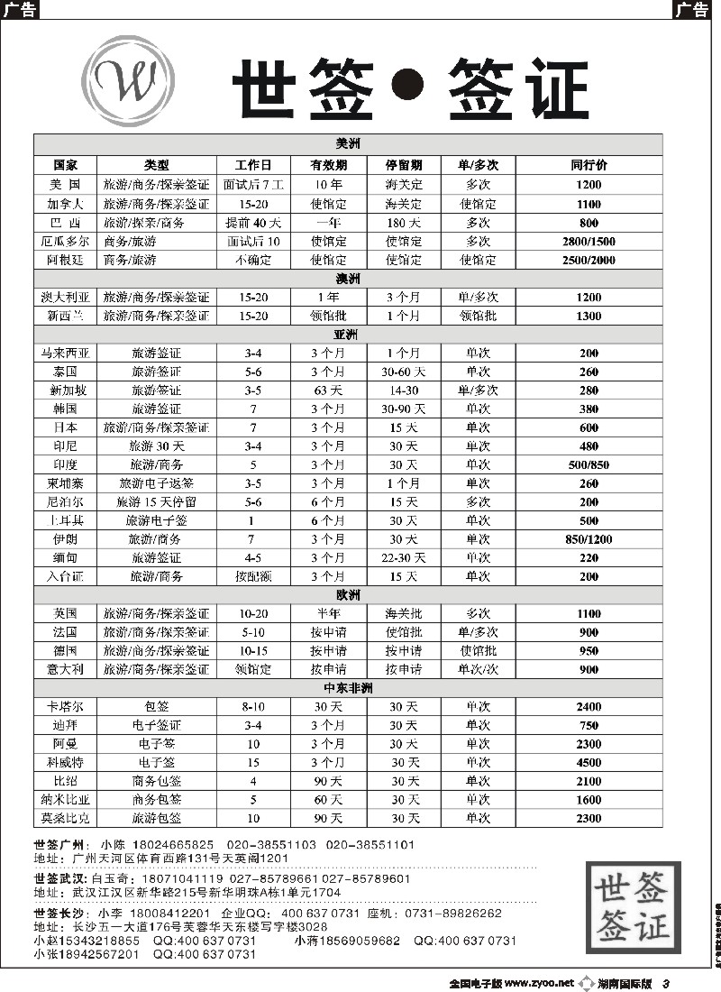 B003    专业签证-世签签证