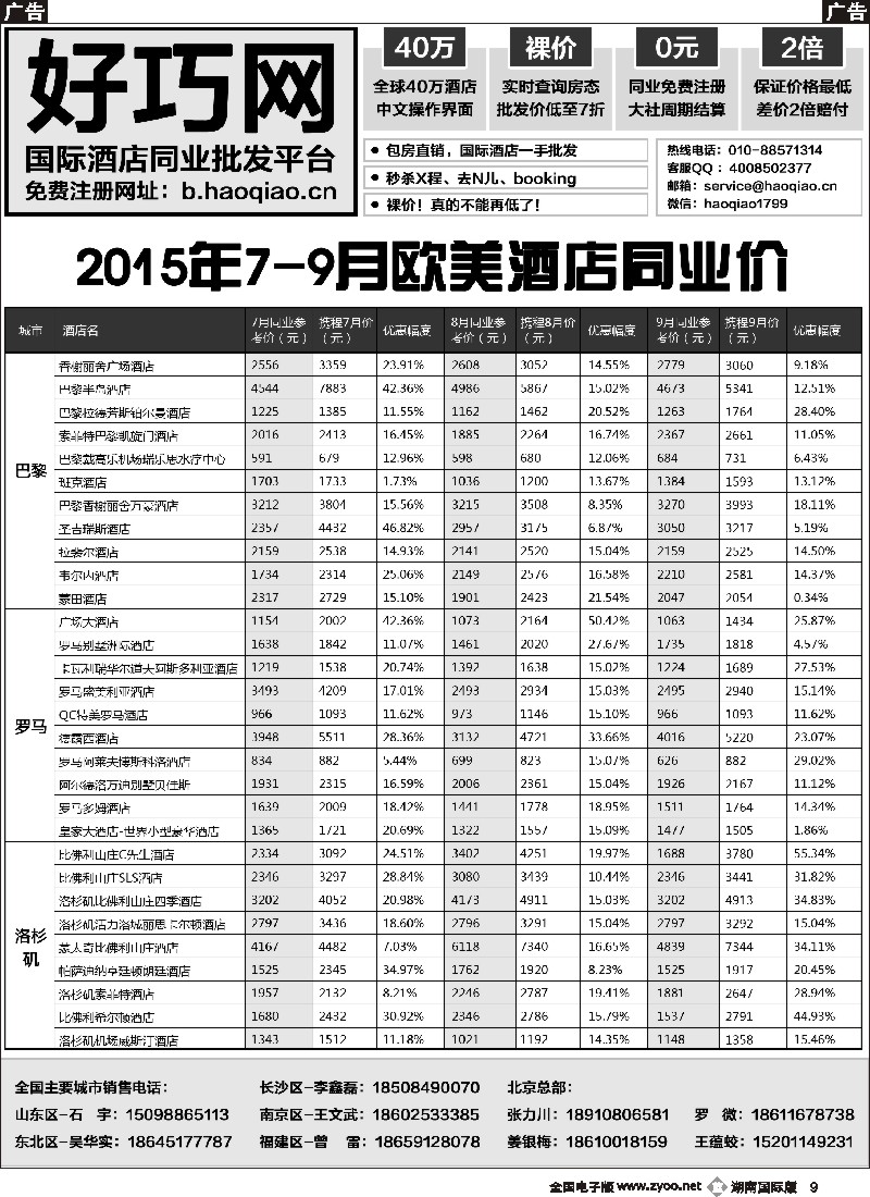 B009  好巧网-国际酒店同业批发平台