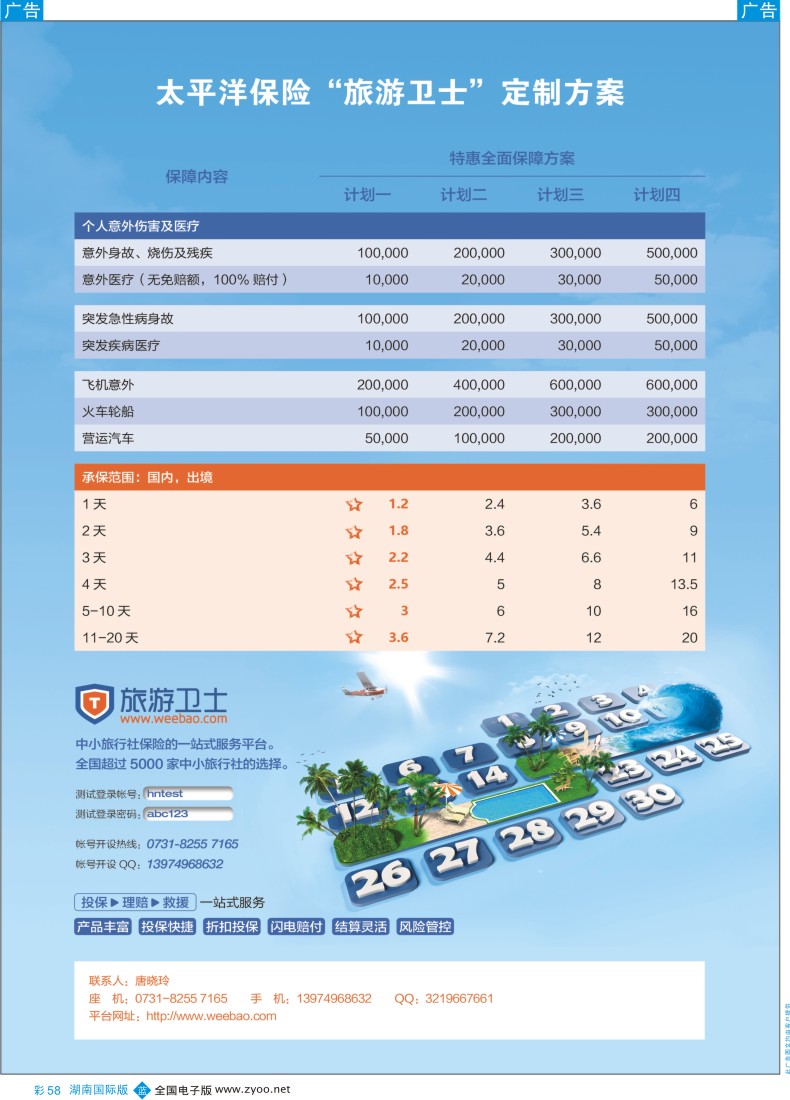 BC058 专业旅游意外险定制—旅游卫士