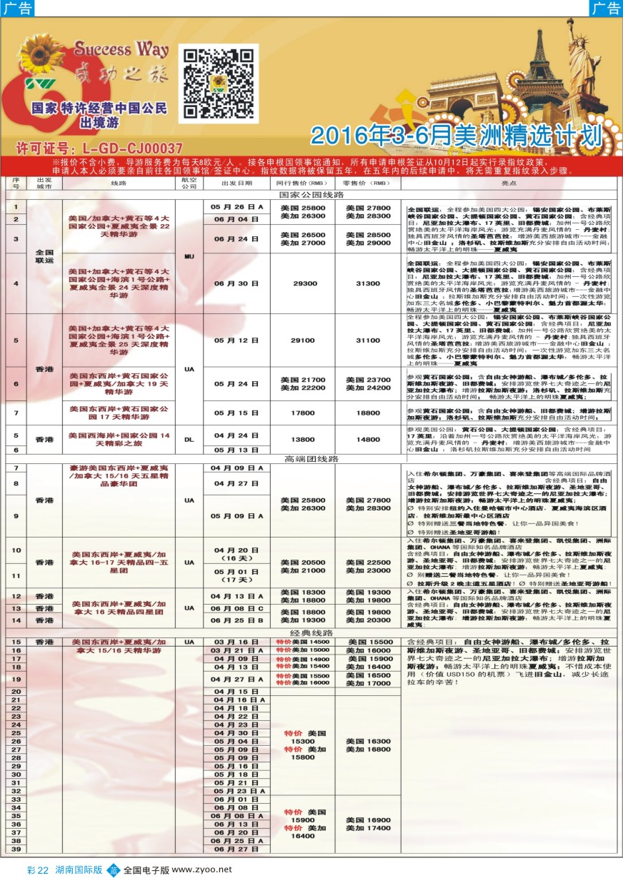 BC022 广州成功之旅－欧洲、美洲、南美计划
