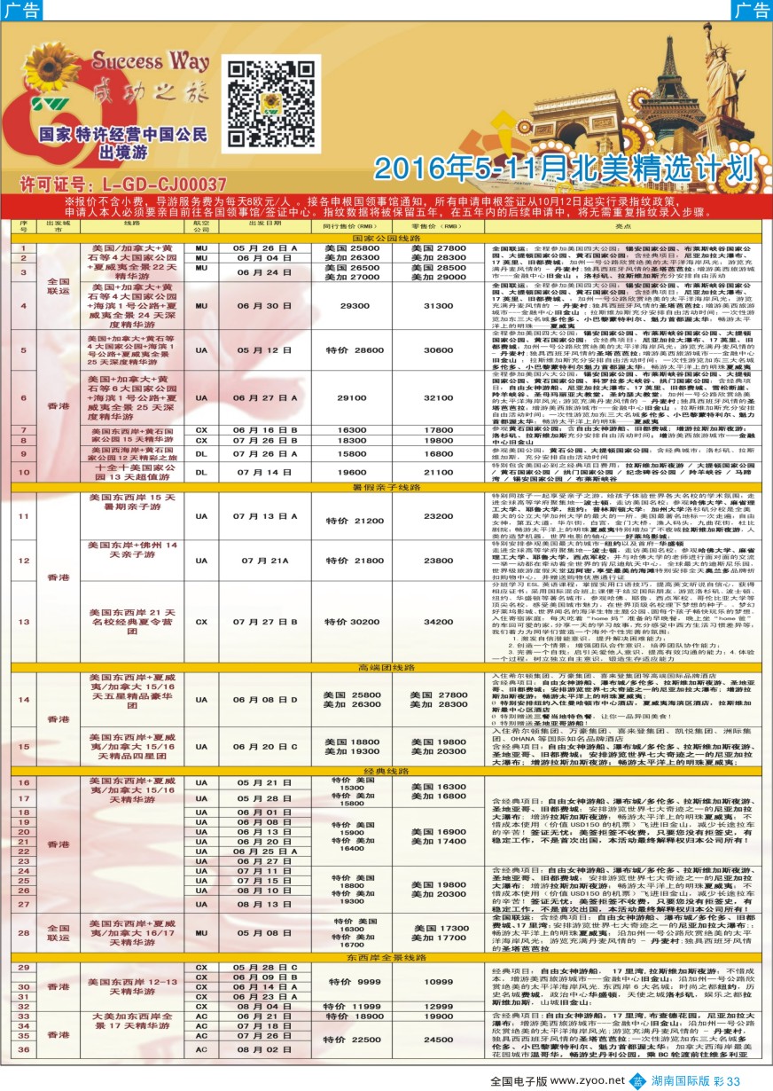 BC033 广州成功之旅－－欧洲、美洲、南美计划