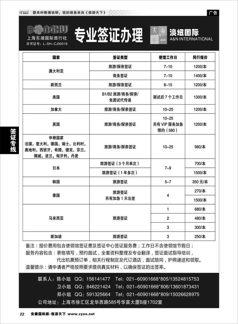 22 签证专线 澳纽国际-签证
