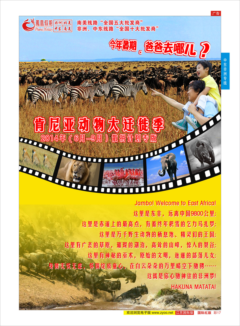 红彩17  凤凰假期-非洲。中东。美洲    中东非洲专线