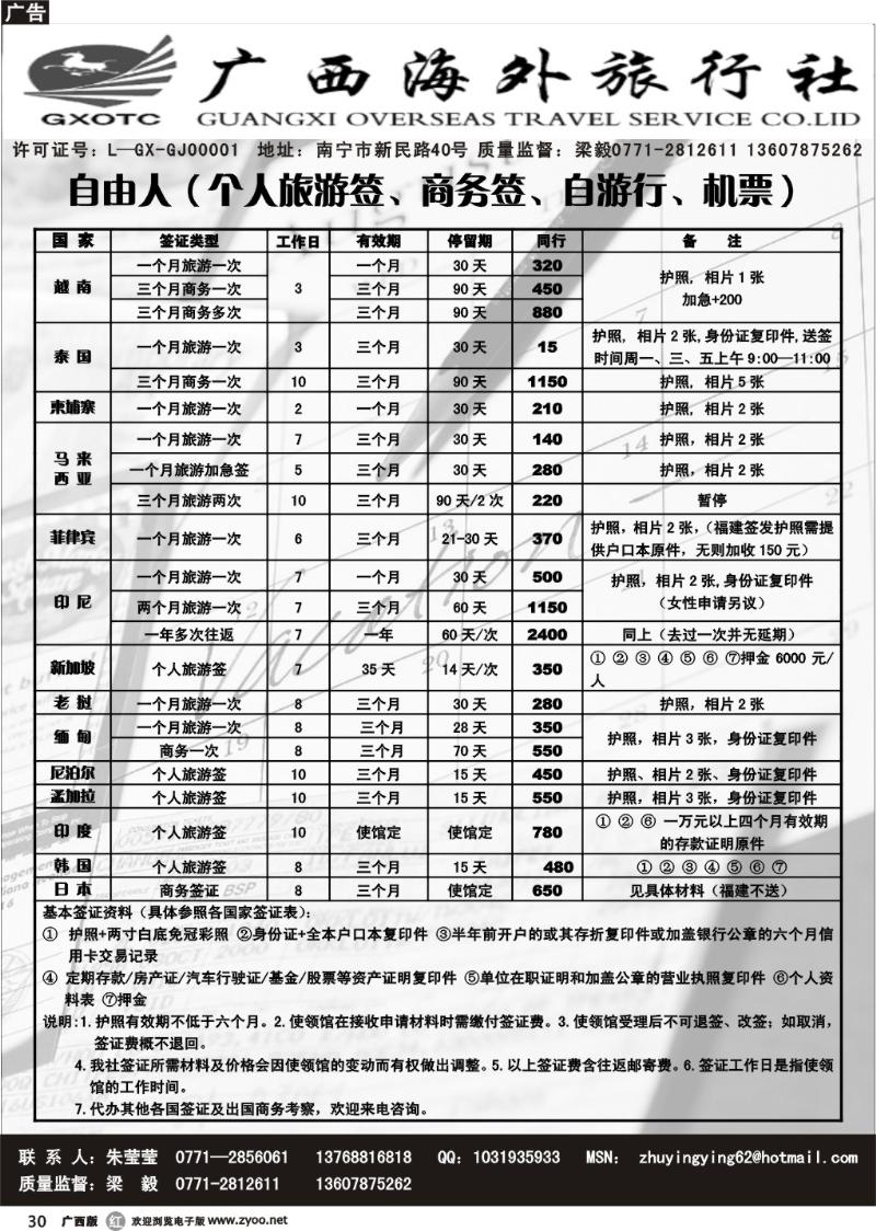 r30自由人（签证、自游行、机票）