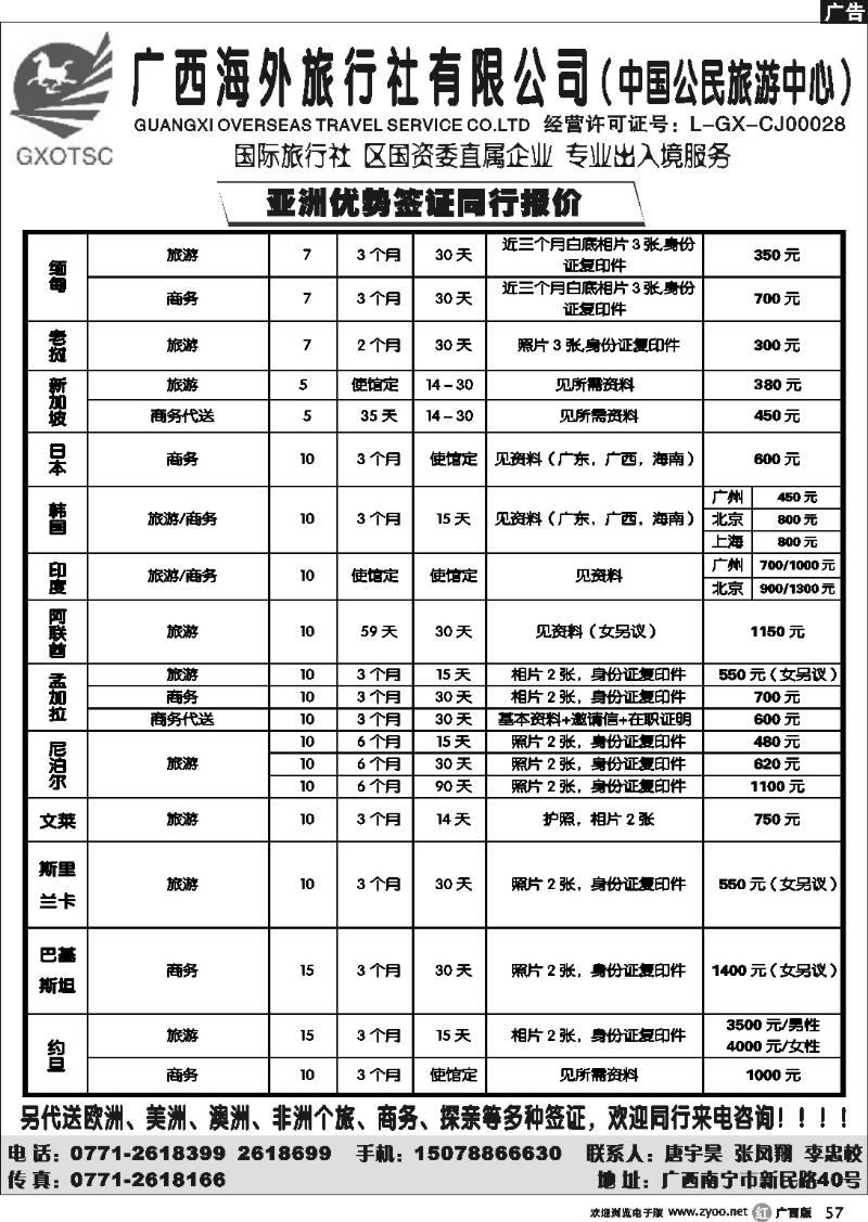 r57广西海外旅行社—亚洲优势签证