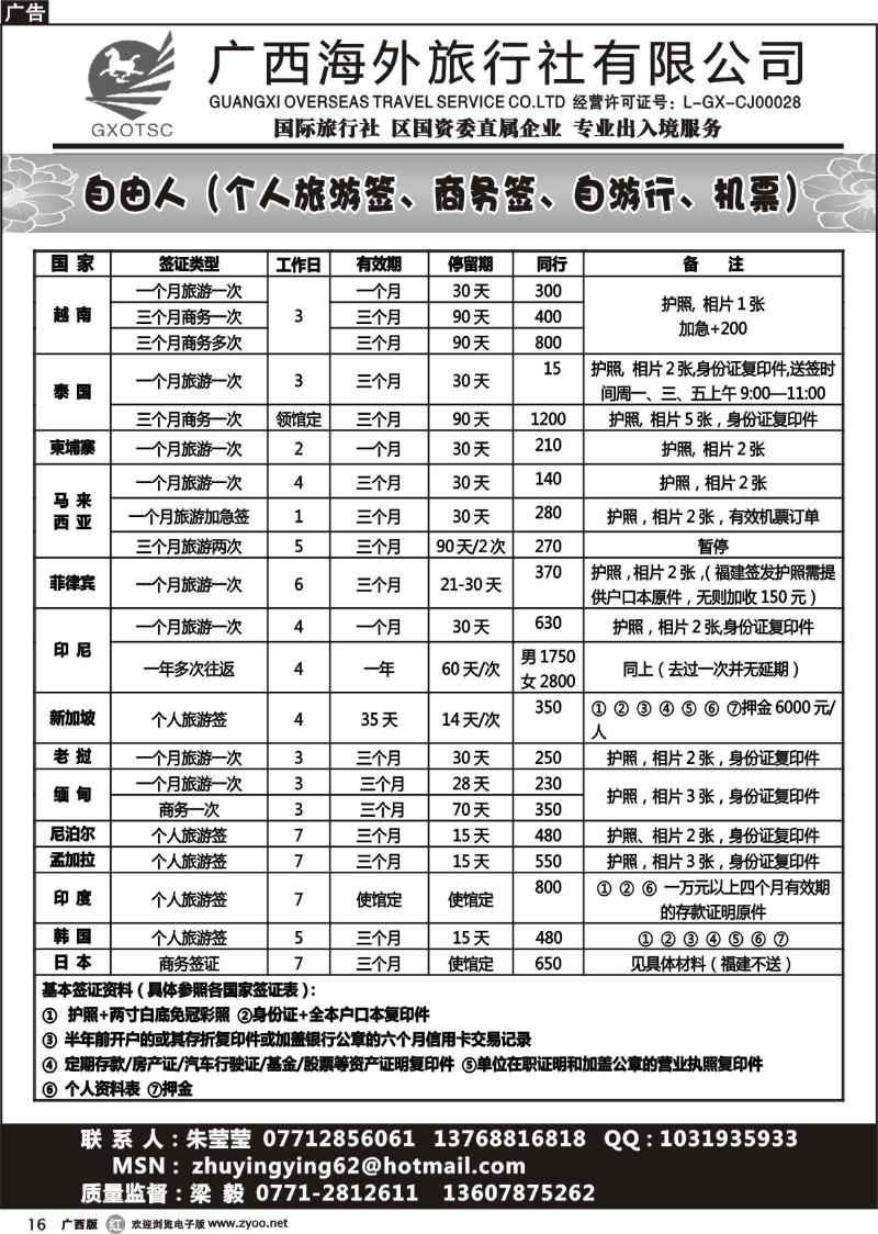 r16自由人（签证、自由行、机票）