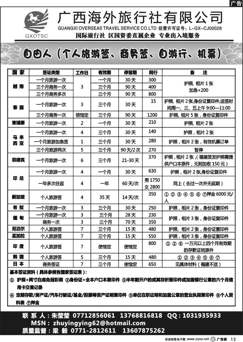 r13自由人（签证、自由行、机票）