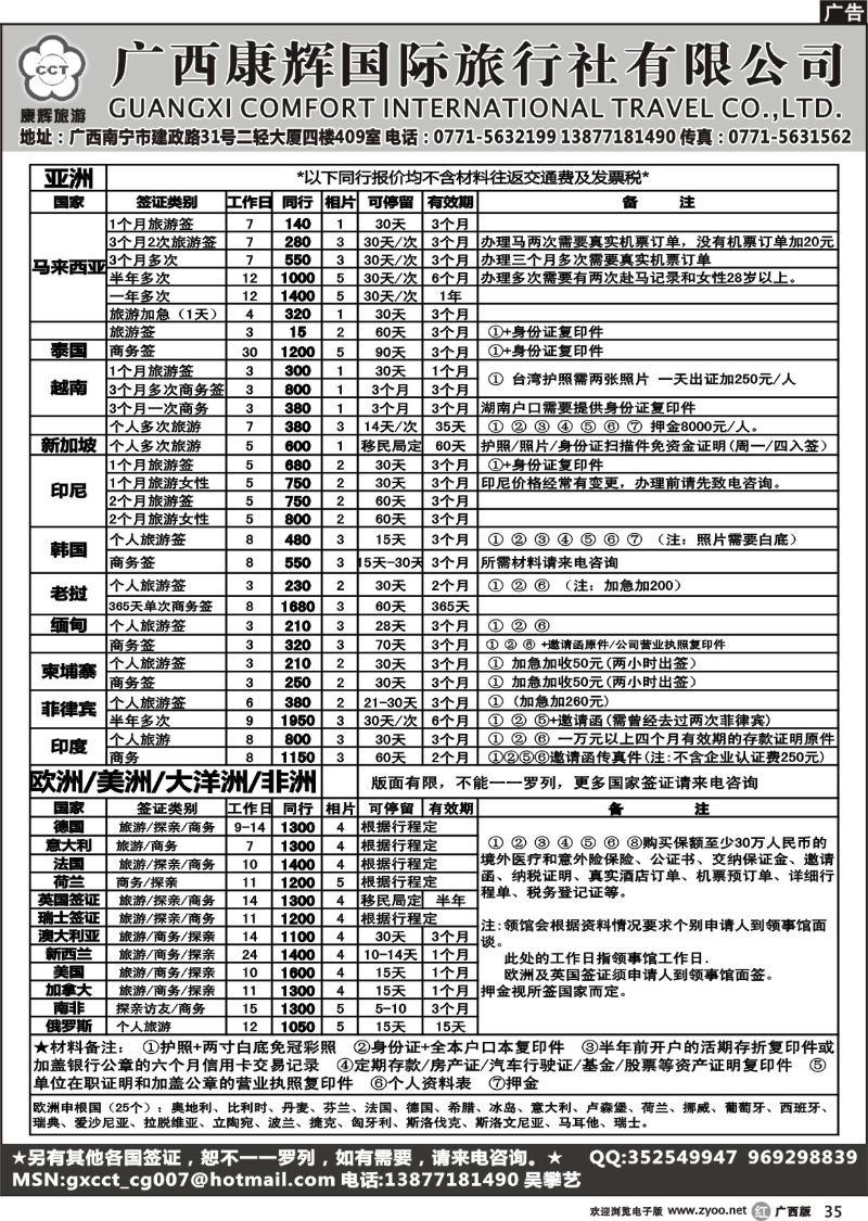r35广西康辉-签证