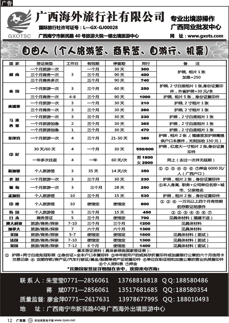 r12自由人（签证、自由行、机票）