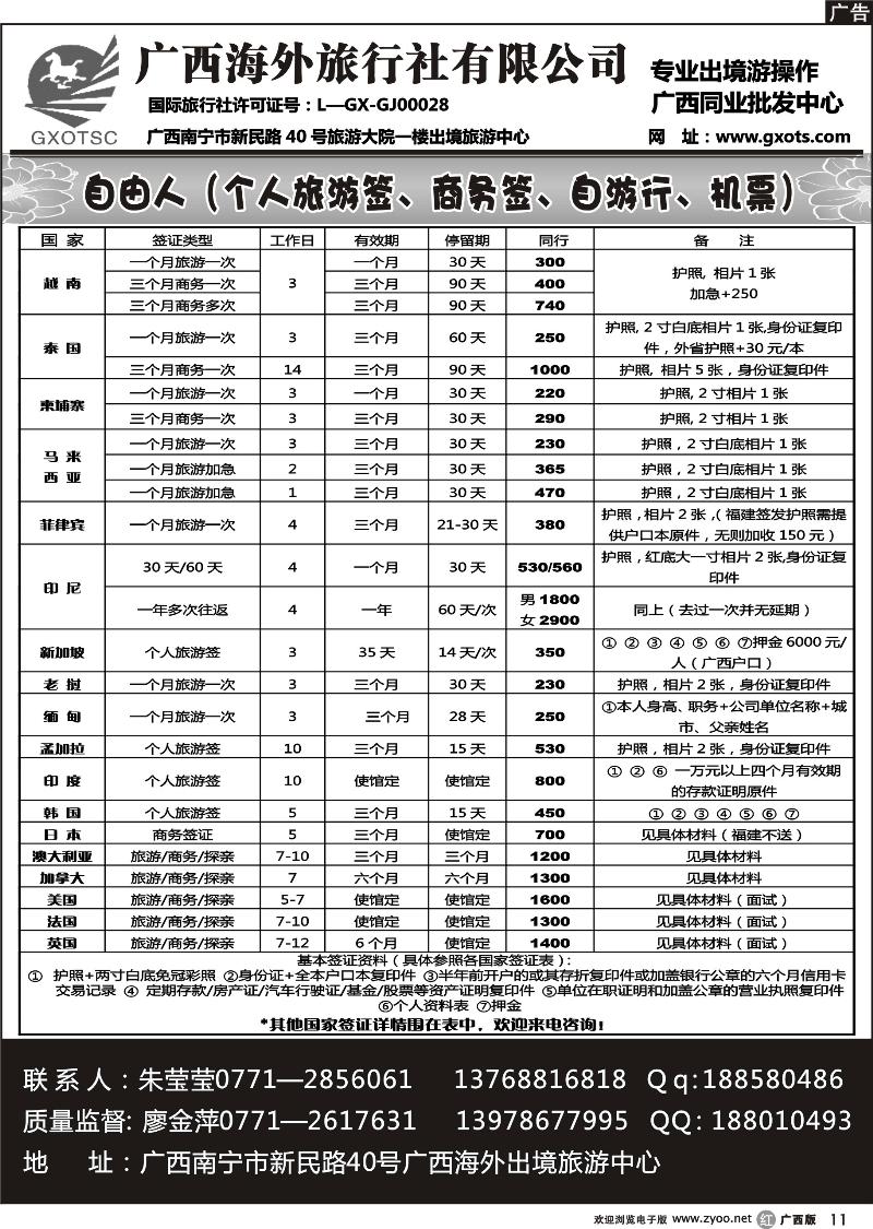 r11自由人（签证、自由行、机票）