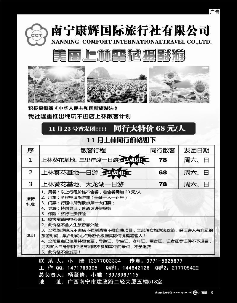 单彩紫09广西康辉国旅—上林葵花摄影游