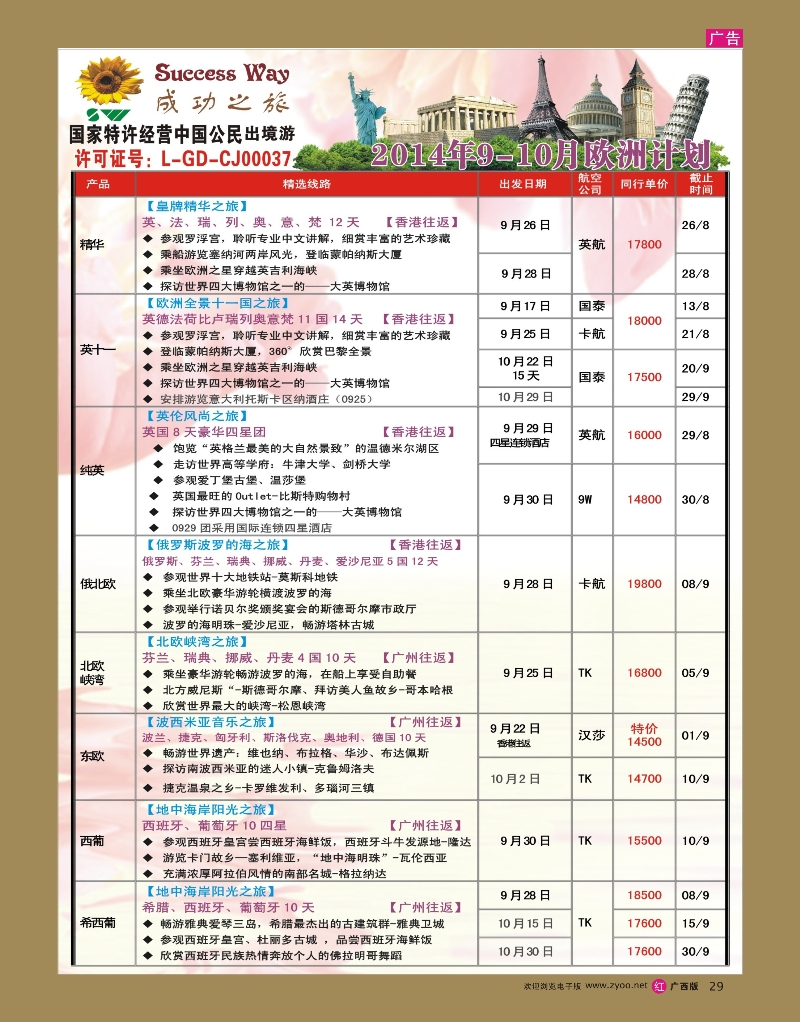 rr29广州成功之旅－－欧洲、美洲、南美计划