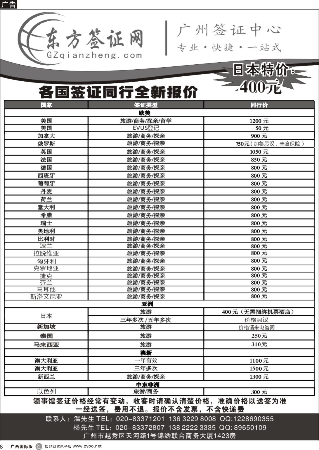 r008 东方签证网（广州国+广西国+云南国+贵州国）