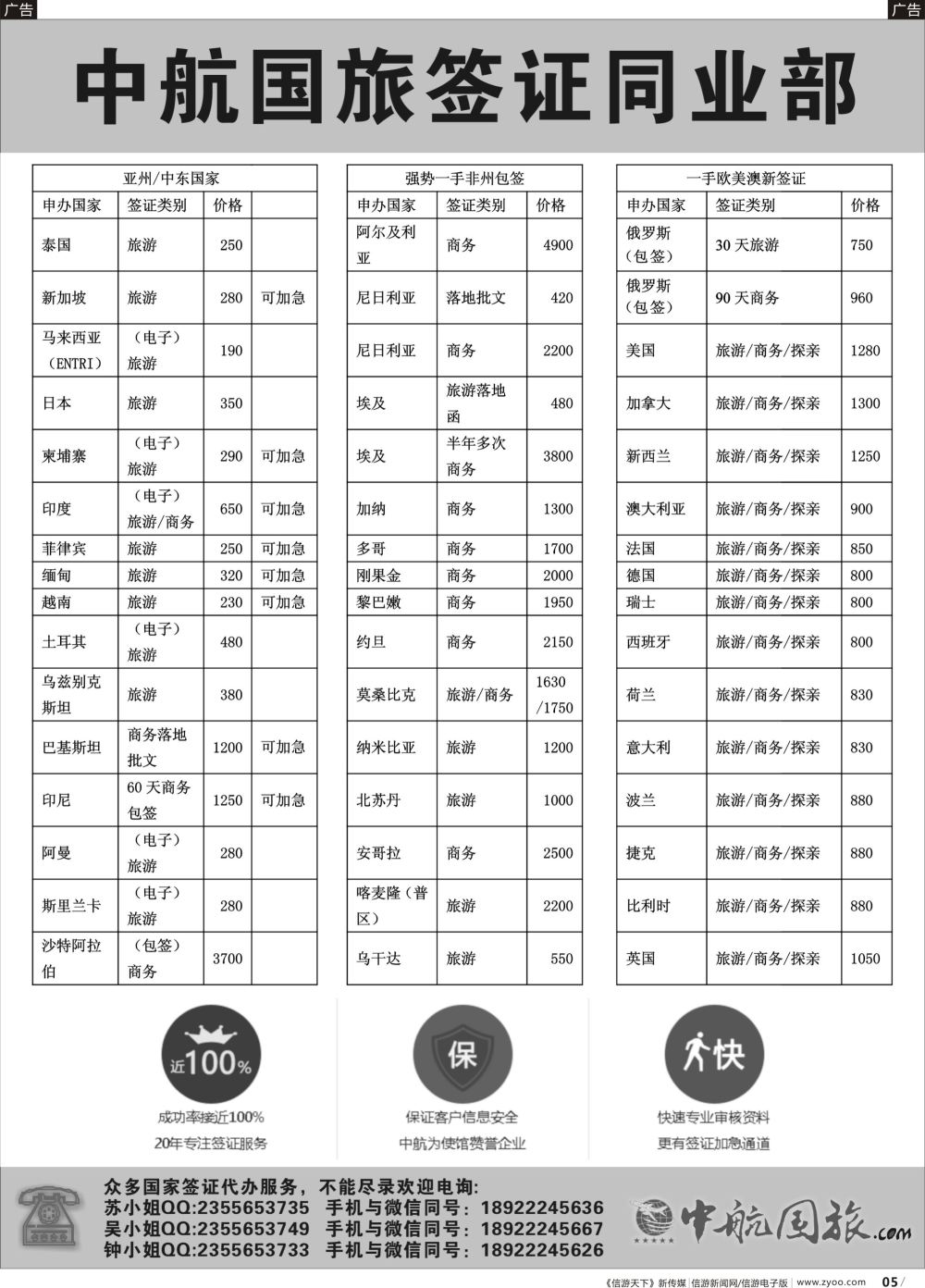r005 中航国旅签证同业部（福建，湖南，广东国际，广西）黑白