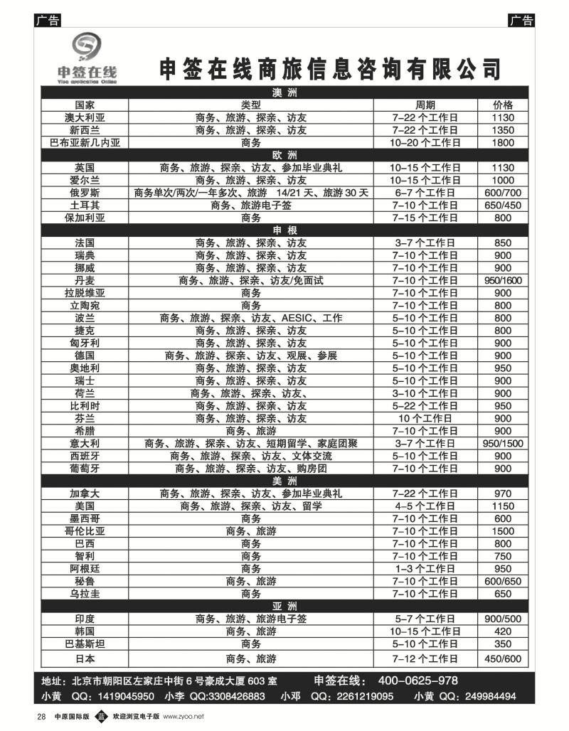 b黑028  申签在线一手签证  超低价格   全国收客