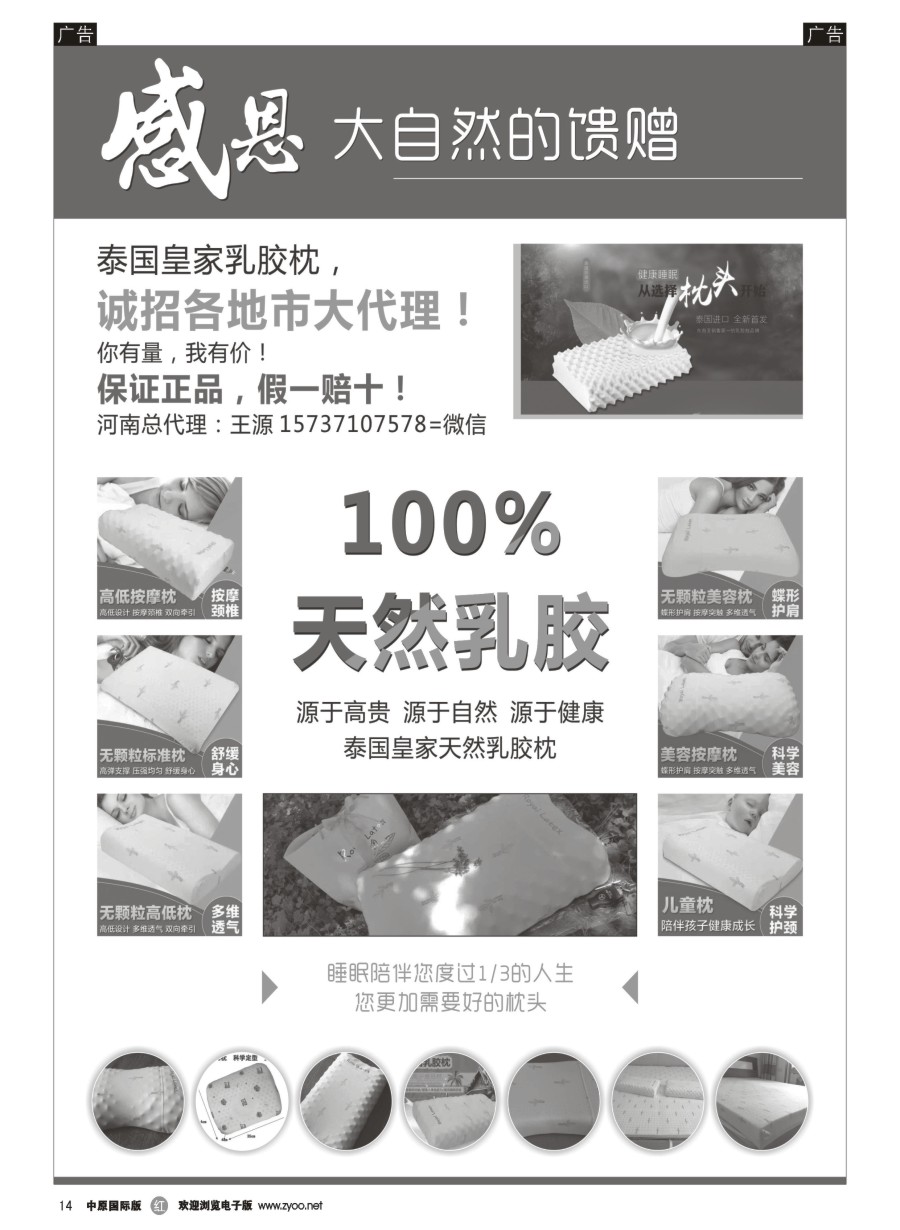 r014  泰国皇家乳胶枕—诚招各地市大代理