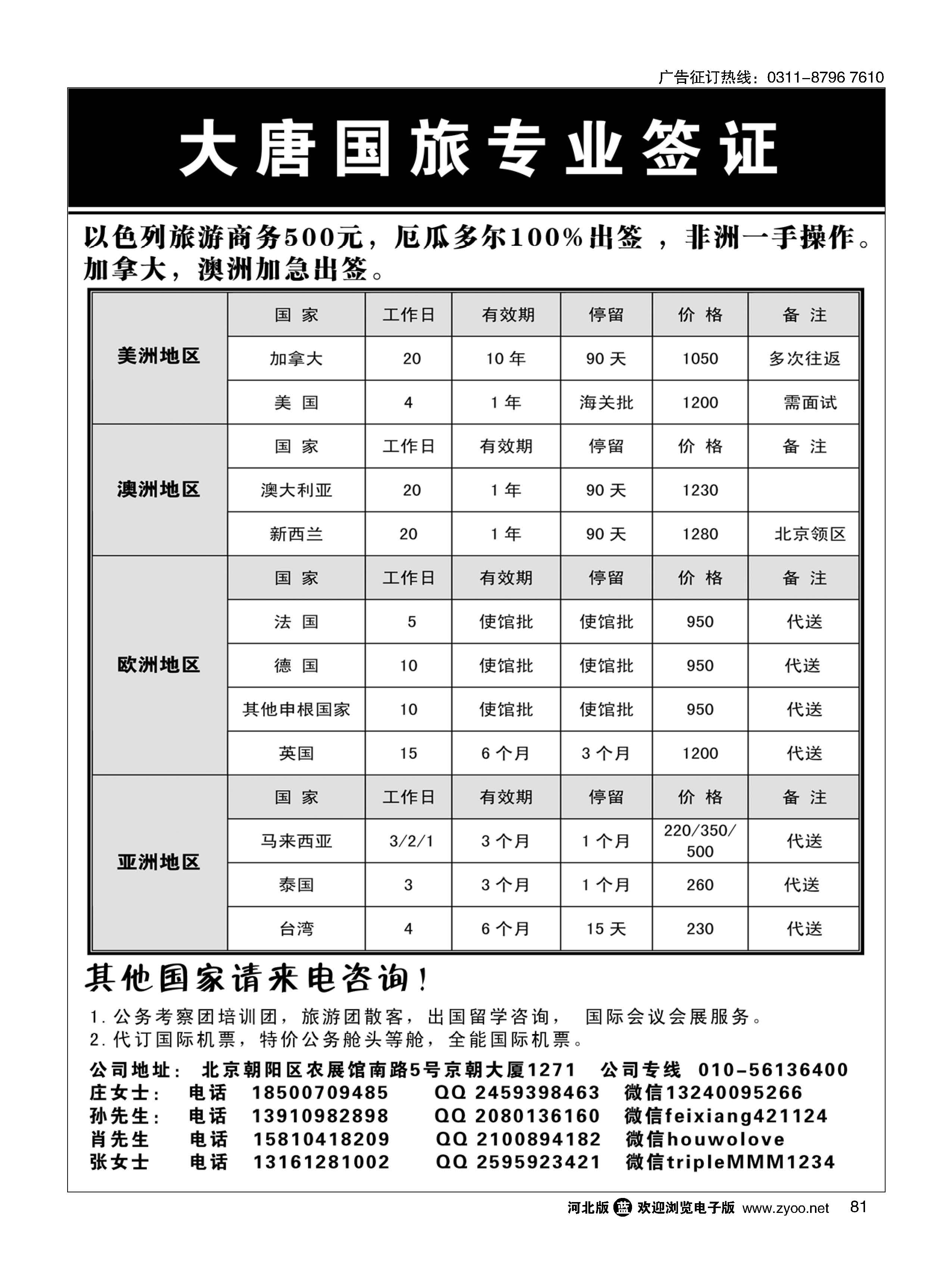 81 专业签证