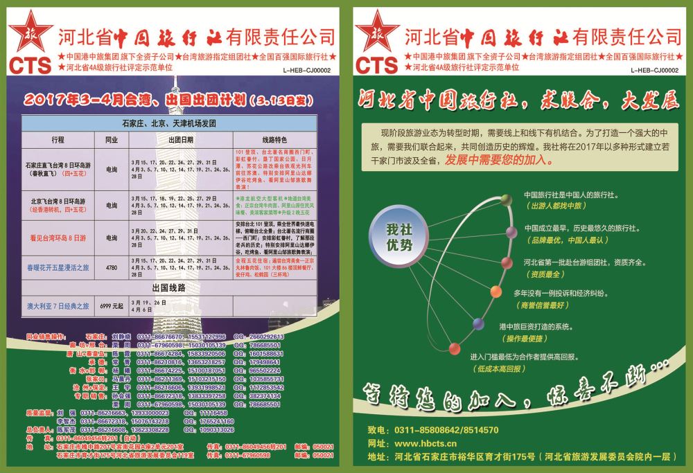 封面拉页·河北省中国旅行社