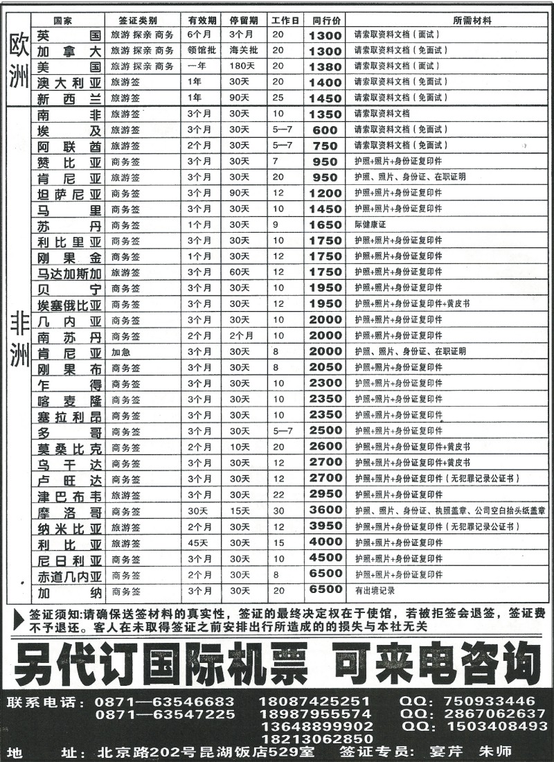 z国际308 云南旅游商务国际旅行社-签证2