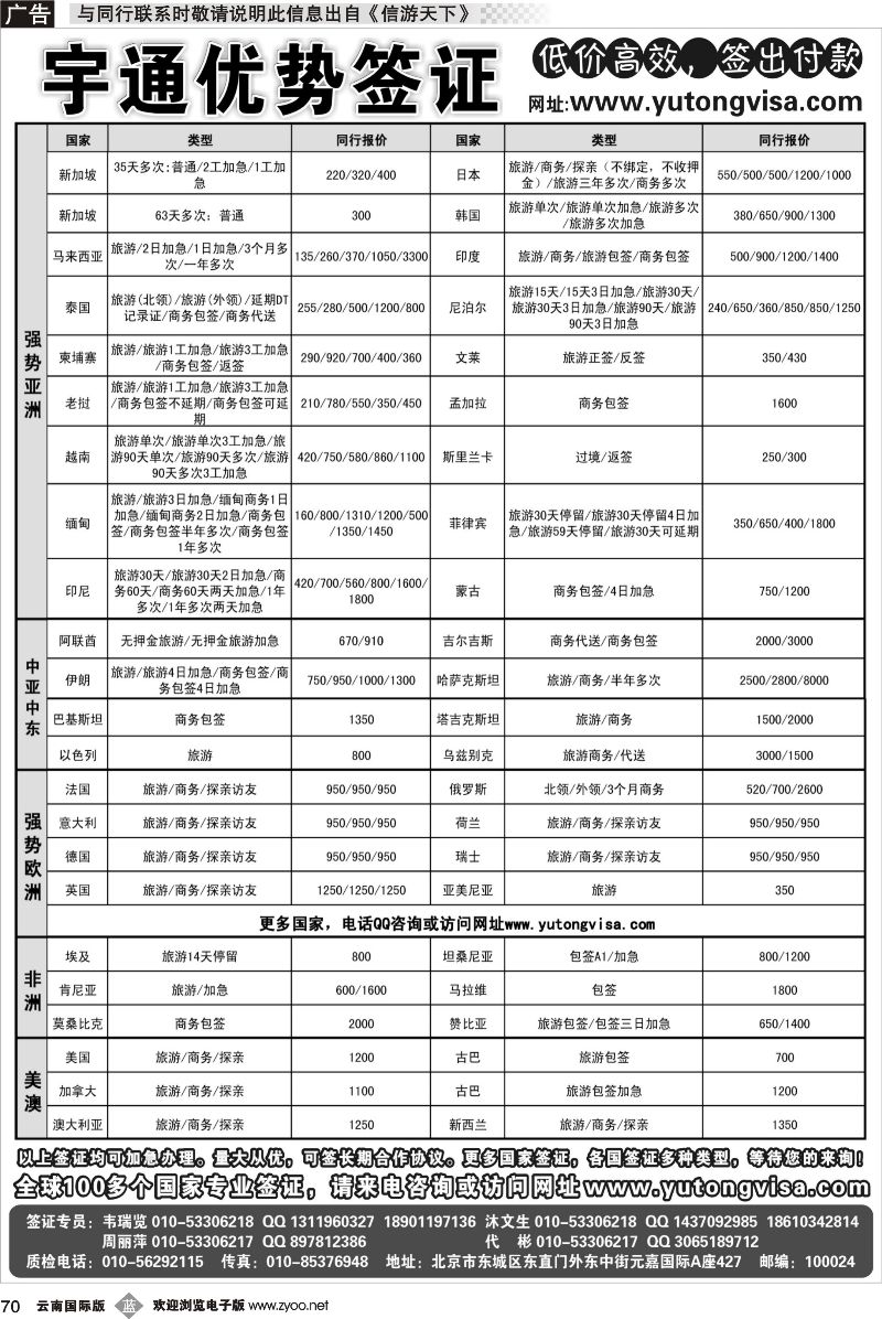 b070 宇通签证