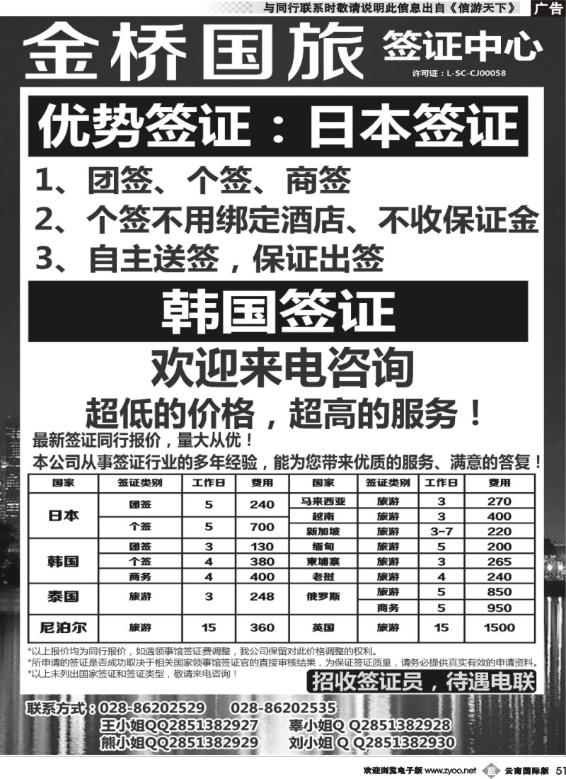 b051 成都金桥签证