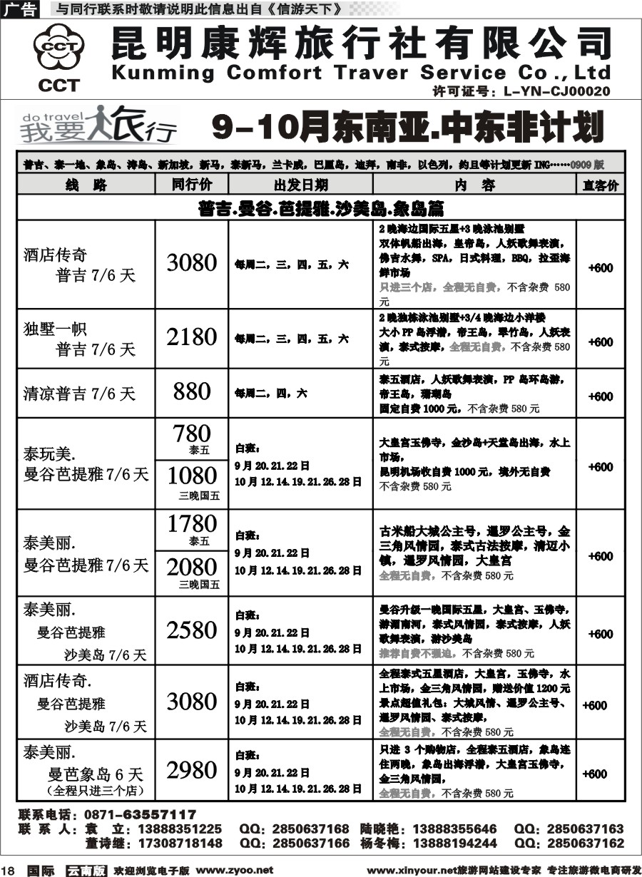 b018 昆明康辉-我要旅行-东南亚中东非计划1