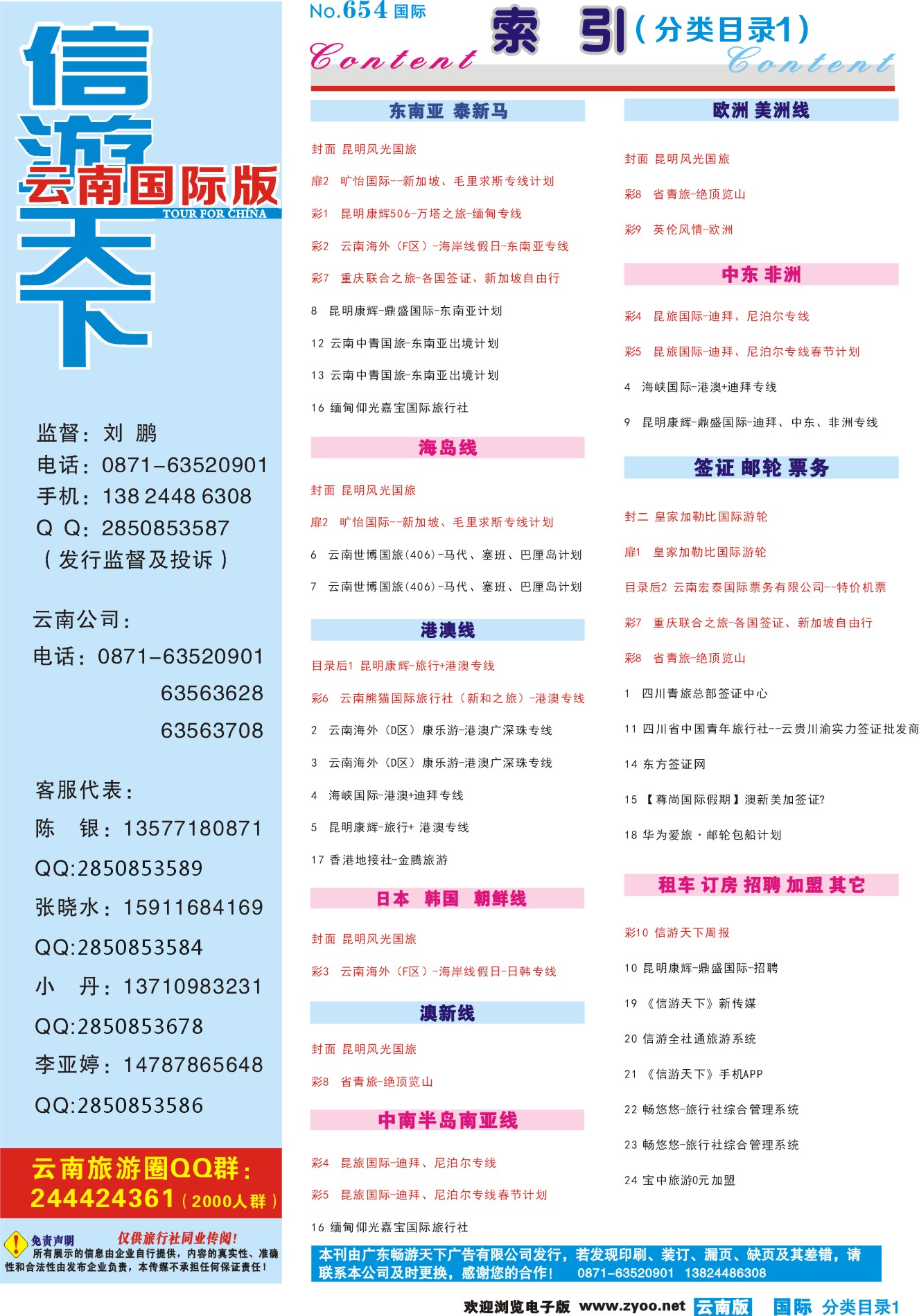 654期 云南国际版蓝版分类目录1P
