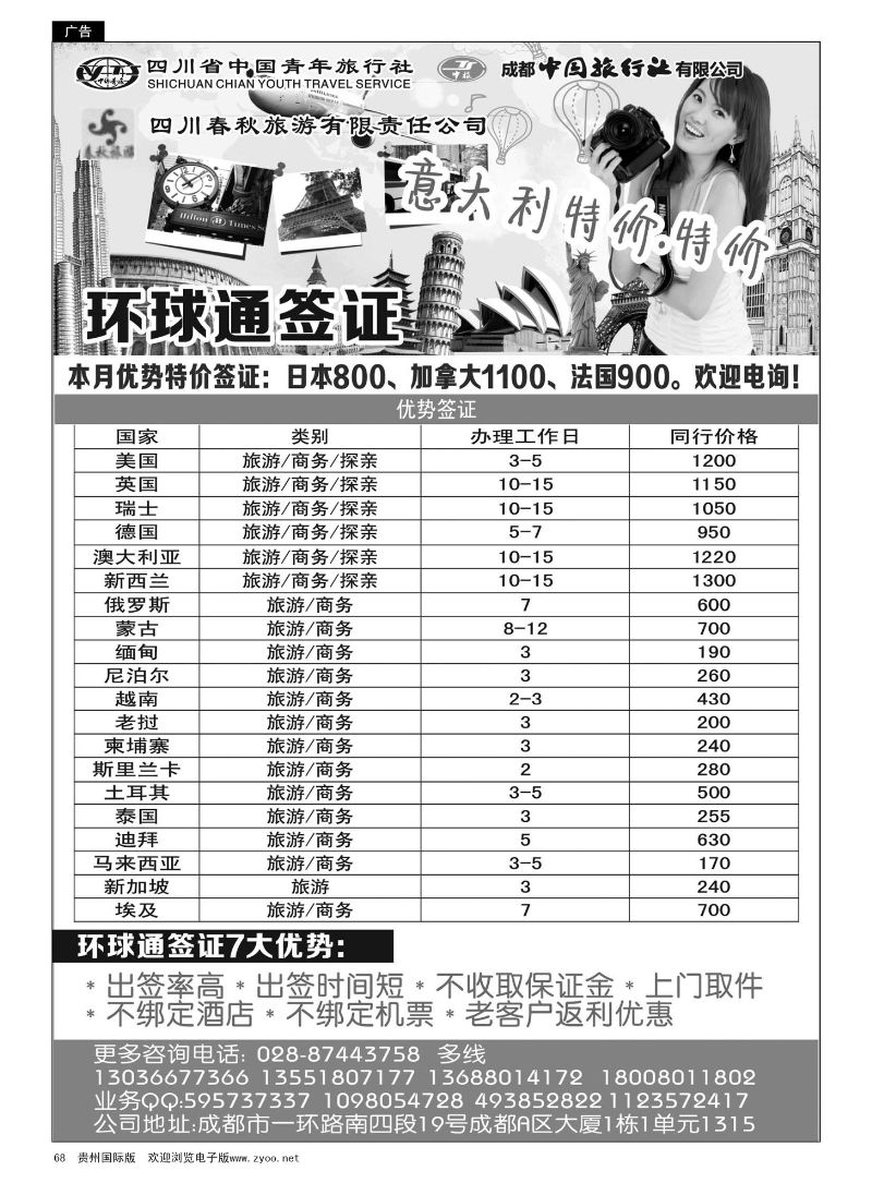 68  四川省环球通—签证