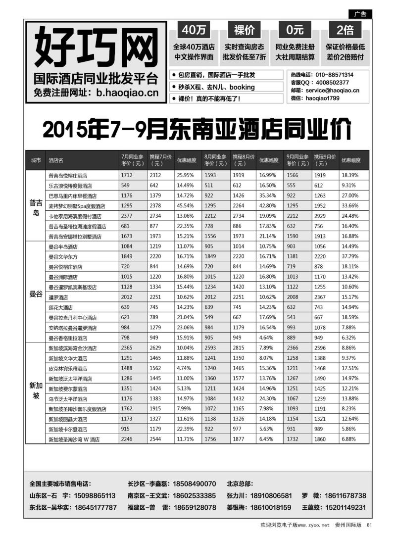 61  好巧网-国际酒店同业批发平台