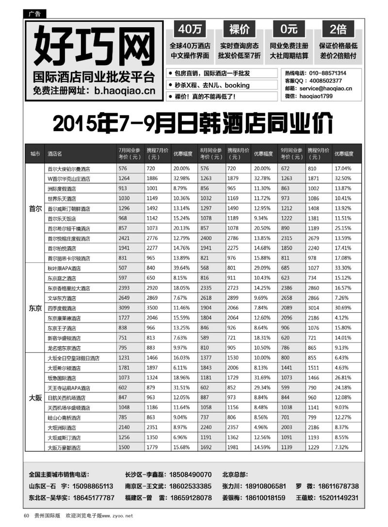 60  好巧网-国际酒店同业批发平台