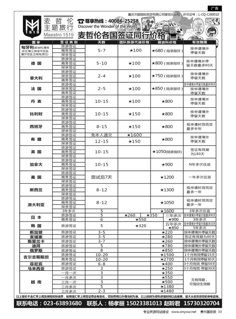 33  麦哲伦主题旅行-欧洲 美加 东亚签证