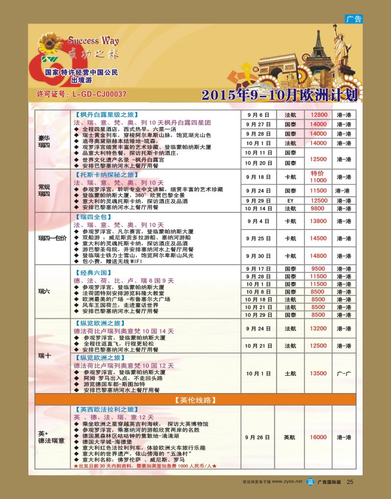 bb25广州成功之旅—欧洲、美洲、南美计划