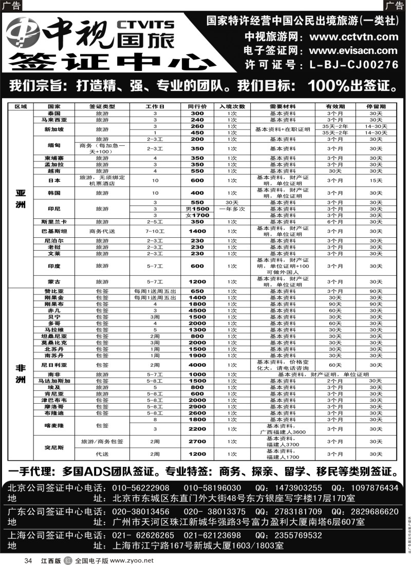 r黑034    中视国旅签证中心