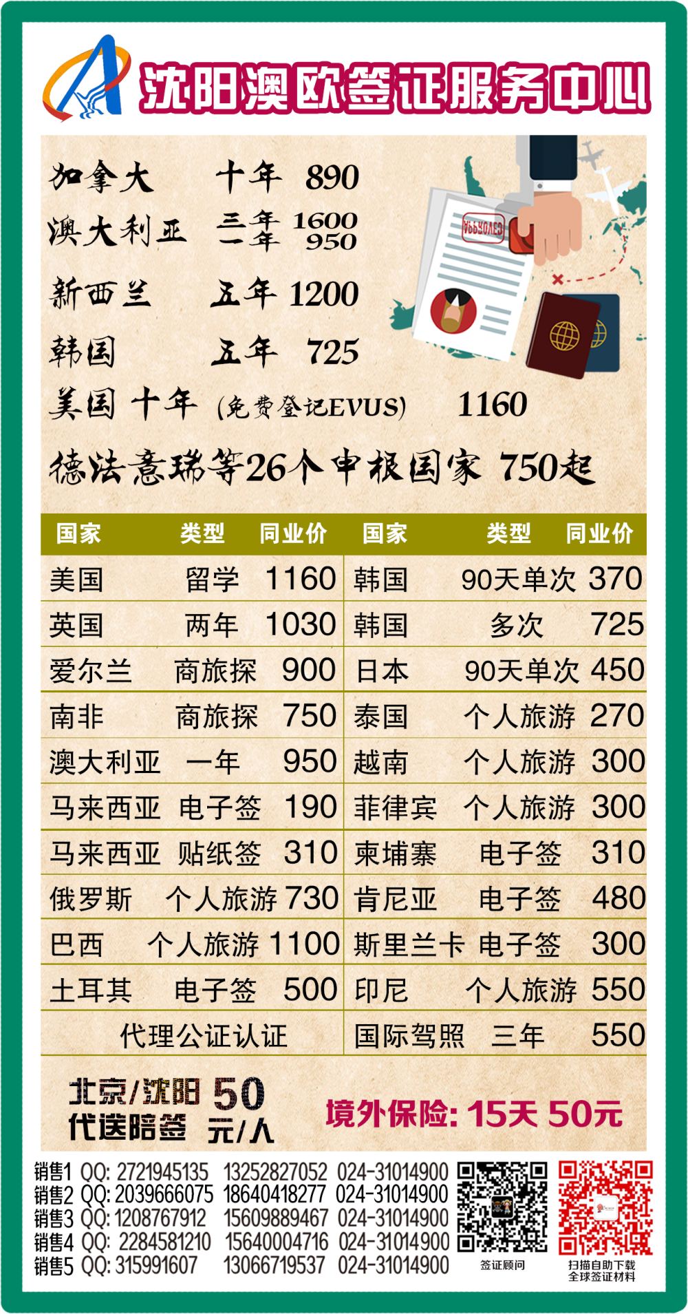 B-粉版彩4沈阳澳欧签证服务中心目录侧条刊花