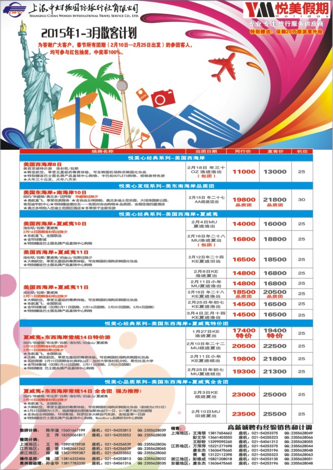103.上海中妇旅●悦美假期（美洲部）