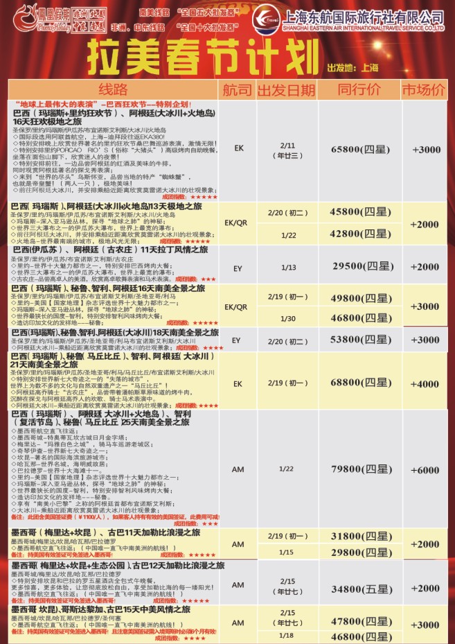 33.东航国旅●凤凰假期●拉美