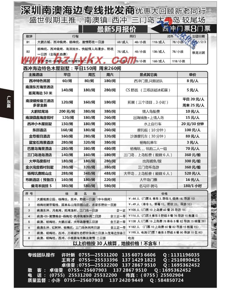 64.南澳镇、西冲、三门岛、大甲岛、较尾场●盛世假期（南澳小许）