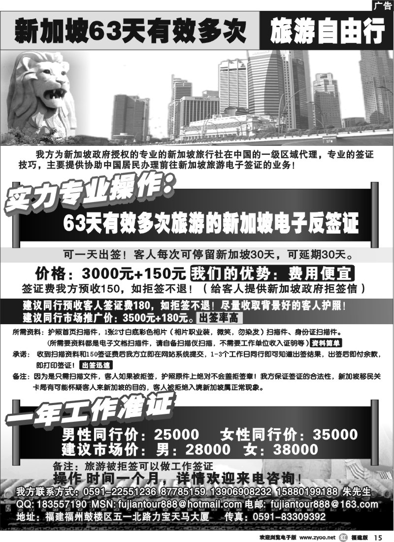 r15--新加坡工作旅游准证