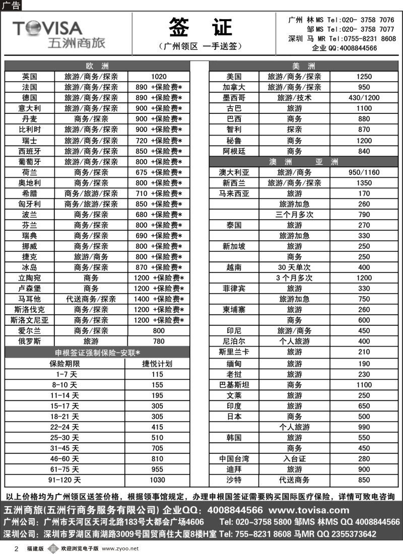b02 五洲商旅各国签证