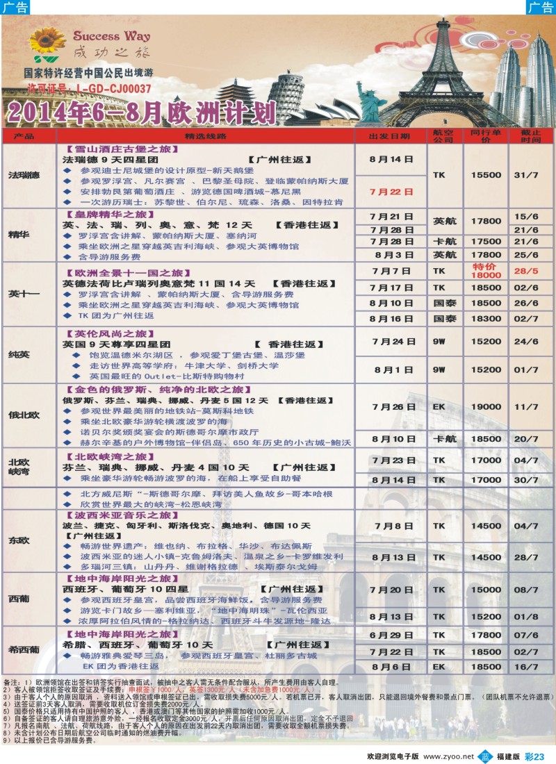 b彩23 广州成功之旅－－欧洲、美洲、南美计划