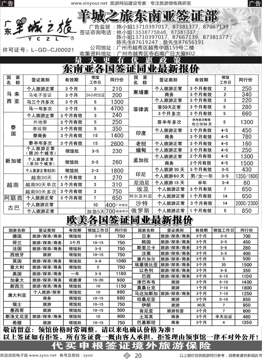 b20 羊城之旅东南亚签证部