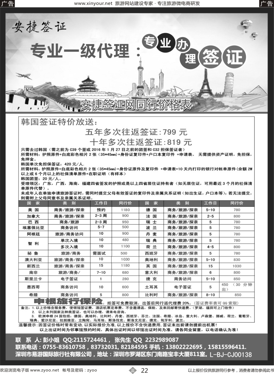 b22 一手日韩签证，欧美签证(黑白)