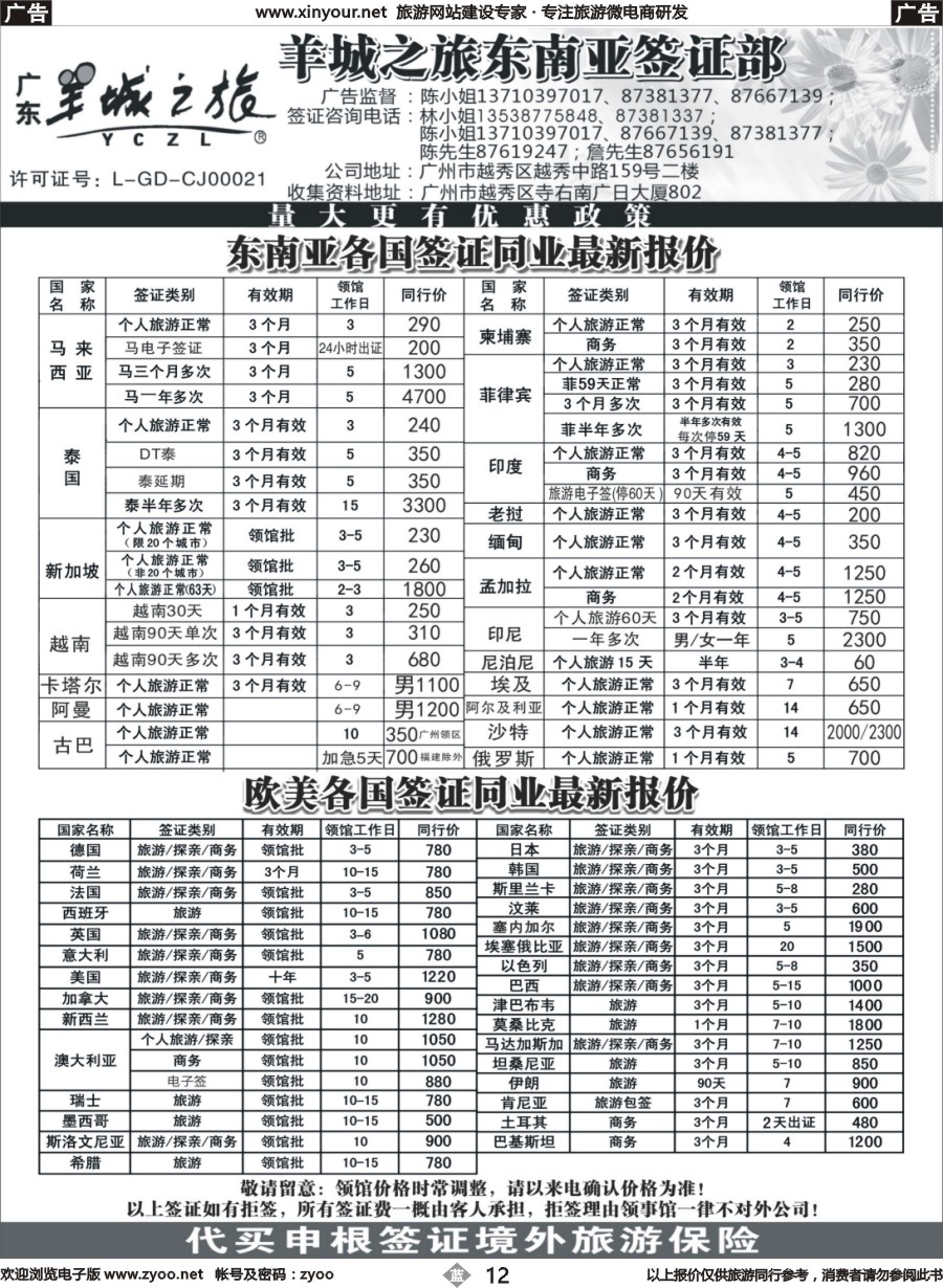 b12 羊城之旅东南亚签证部