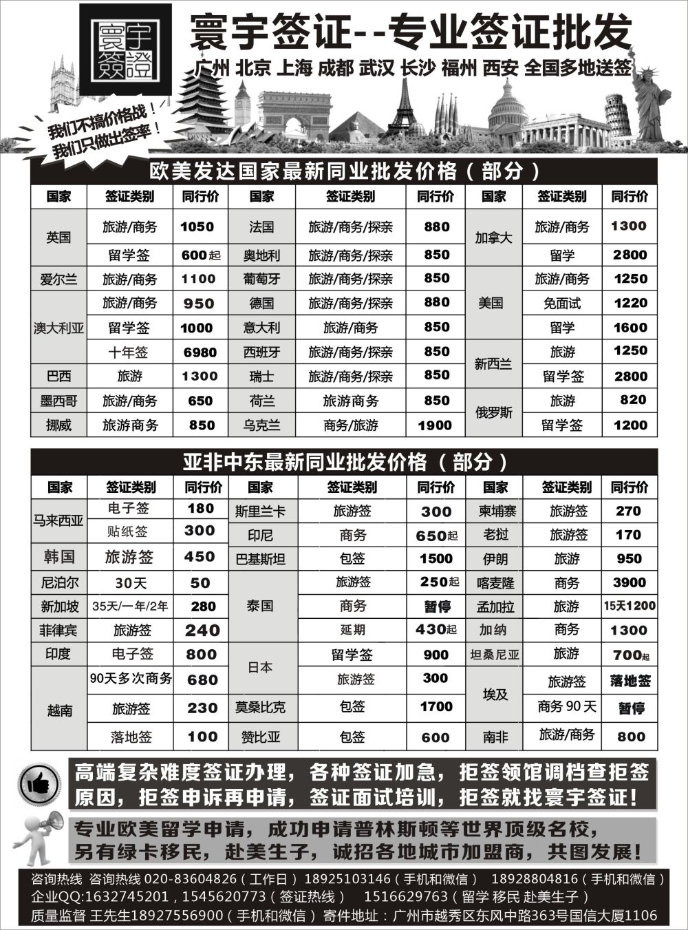 b01 寰宇签证---签证，留学移民，诚邀加盟（广西，福建,湖南，江西）