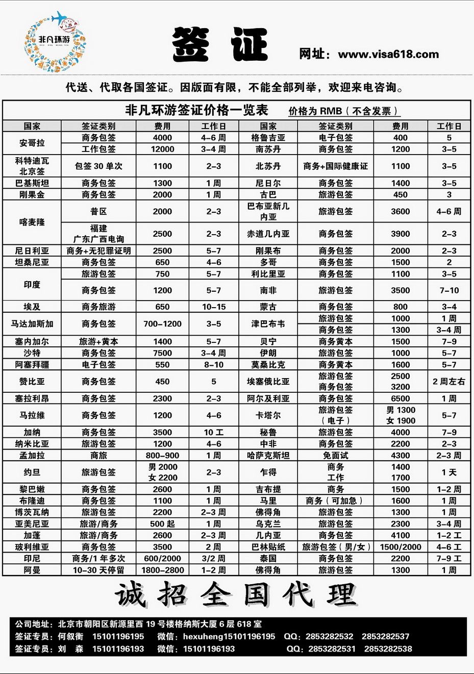 016[内192]&nbsp;非洲签证批发